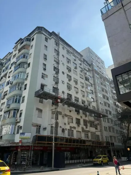 Fachada do Edifício Mauritânia, em Copacabana, após obra da Porti Engenharia