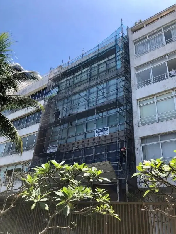 Fachada do Edifício Vista Mar, em Ipanema, após obra da Porti Engenharia